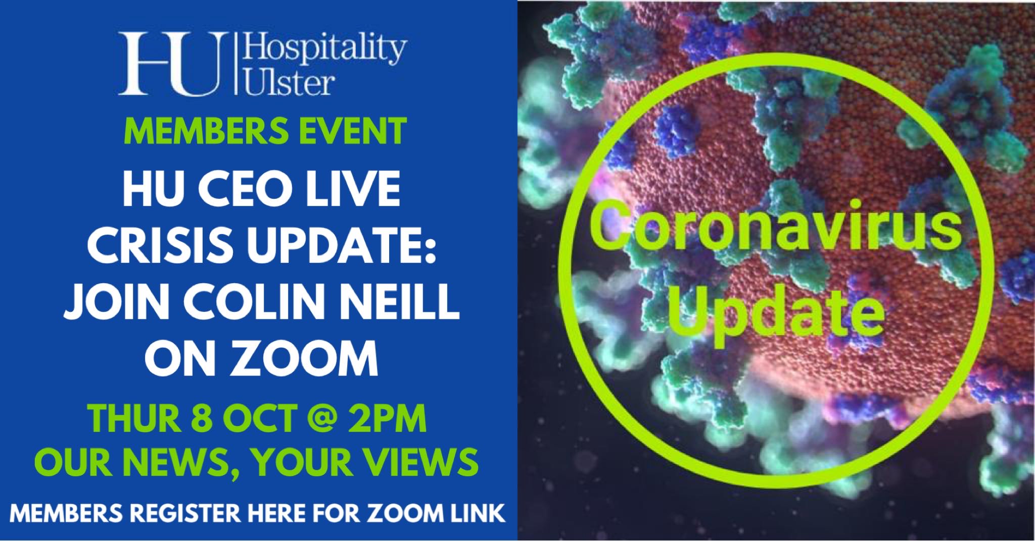 HU MEMBERS ZOOM WITH CEO COLIN NEILL ON THURSDAY 8TH OCT