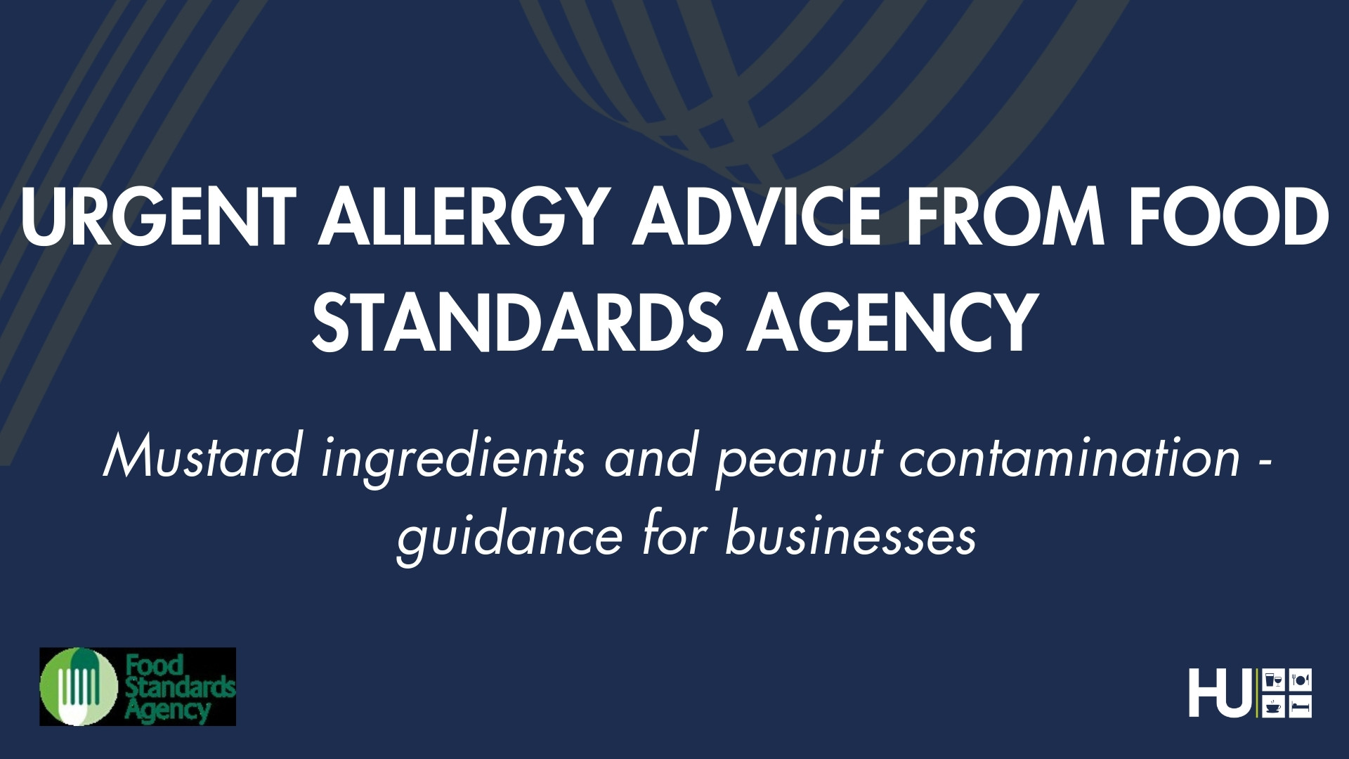 URGENT ALLERGY ADVICE FROM FOOD STANDARDS AGENCY