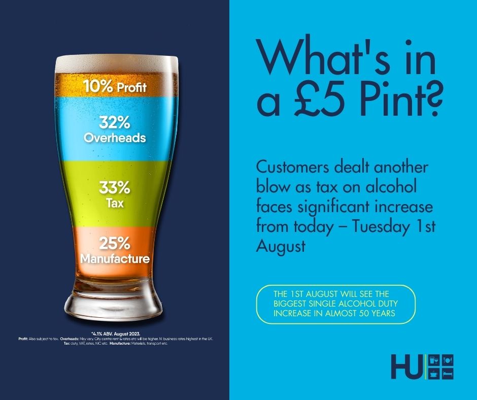 Customers dealt another blow as tax on alcohol faces significant increase from Tuesday 1st August 